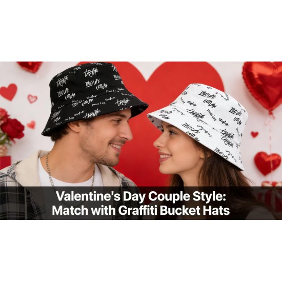Couple's Embroidered Visor (Black & White)