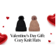 Couple's Add A Fluffy Ball Knit Cap(Pink & Black)