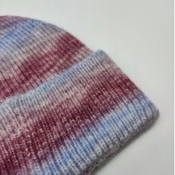 Knitted Cap With Bold Line Gradient Color