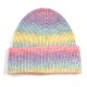 Knitted Cap With Bold Line Gradient Color Knitted Cap With Bold Line Gradient Color