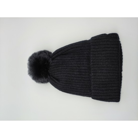 Add A Fluffy Ball Knit Cap Add A Fluffy Ball Knit Cap