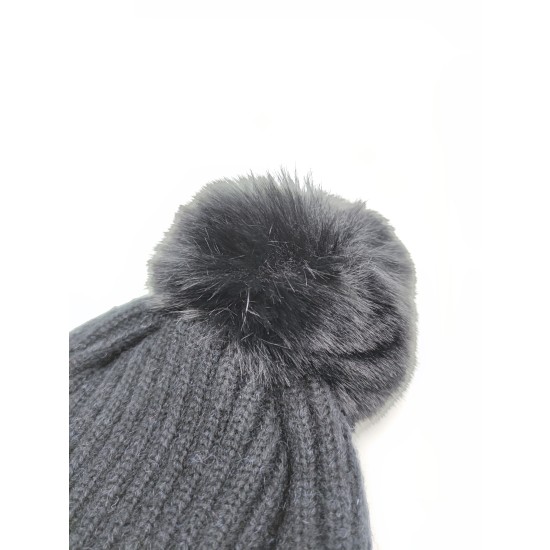 Add A Fluffy Ball Knit Cap Add A Fluffy Ball Knit Cap
