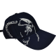 Navy blue skull embroidered baseball cap Navy blue skull embroidered baseball cap