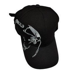 Black Skull Embroidered Baseball Cap