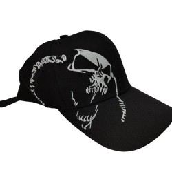 Black Skull Embroidered Baseball Cap