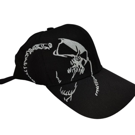 Black Skull Embroidered Baseball Cap Black Skull Embroidered Baseball Cap