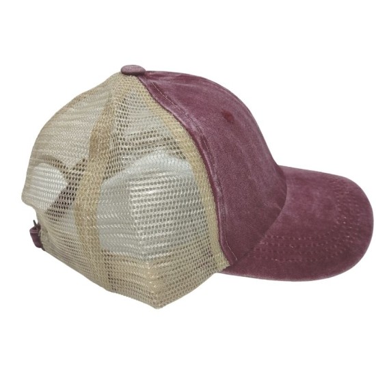 Red do old washed cotton solid color light plate mesh cap baseball cap Red do old washed cotton solid color light plate mesh cap baseball cap