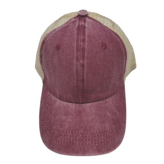 Red do old washed cotton solid color light plate mesh cap baseball cap Red do old washed cotton solid color light plate mesh cap baseball cap