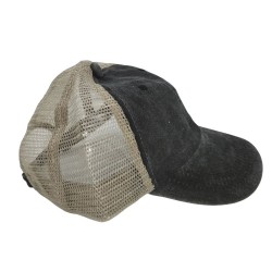 Black Do Old Washed Cotton Solid Color Light Plate Mesh Cap Baseball Cap