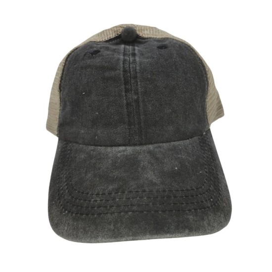 Black Do Old Washed Cotton Solid Color Light Plate Mesh Cap Baseball Cap Black Do Old Washed Cotton Solid Color Light Plate Mesh Cap Baseball Cap