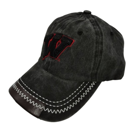 Black W Letter Embroidered Duck Cap Black W Letter Embroidered Duck Cap