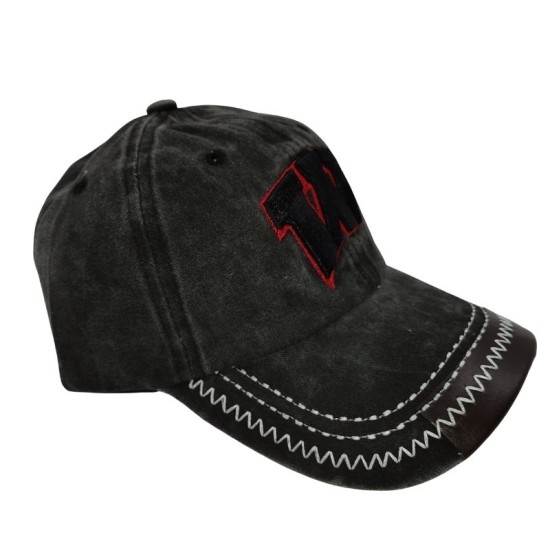 Black W Letter Embroidered Duck Cap Black W Letter Embroidered Duck Cap