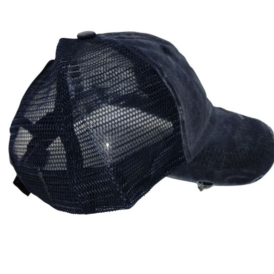 Blue Fashion Washed Cotton Duck Tongue Sun Shade Baseball Cap Blue Fashion Washed Cotton Duck Tongue Sun Shade Baseball Cap