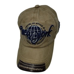 Baseball Cap With Khaki Letters