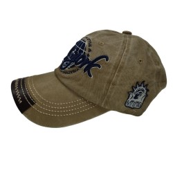 Baseball Cap With Khaki Letters