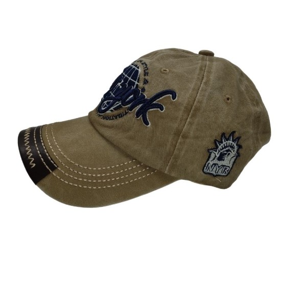 Baseball Cap With Khaki Letters