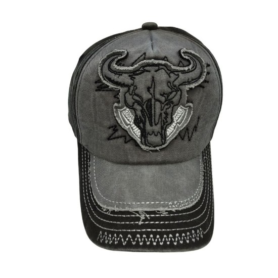 Grey cloth bullhead baseball cap Grey cloth bullhead baseball cap