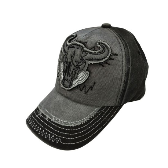 Grey cloth bullhead baseball cap Grey cloth bullhead baseball cap