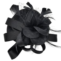 Black Feather Retro Small Bowler Hat