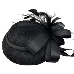 Black Feather Retro Small Bowler Hat