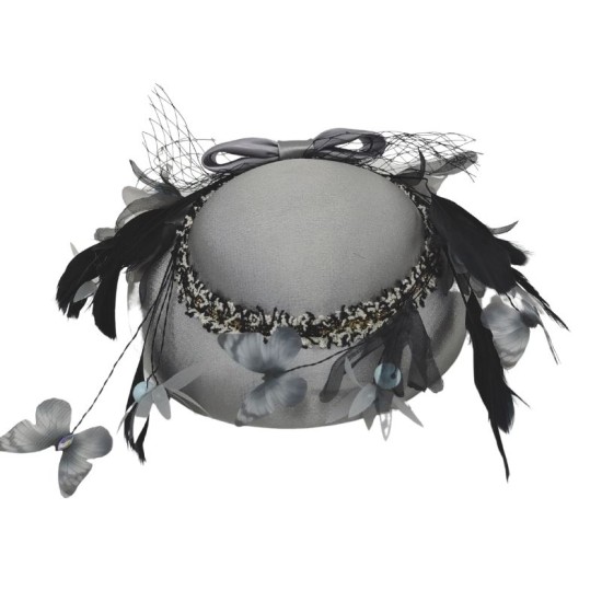 Gray French Bow Small Bow Hat Gray French Bow Small Bow Hat