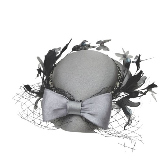 Gray French Bow Small Bow Hat Gray French Bow Small Bow Hat