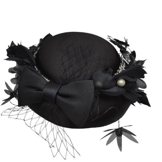 Black French Bow Small Bow Hat Black French Bow Small Bow Hat