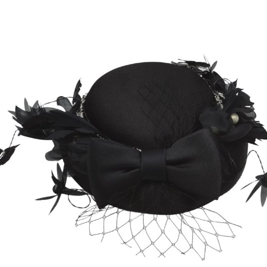 Black French Bow Small Bow Hat Black French Bow Small Bow Hat
