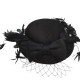 Black French Bow Small Bow Hat Black French Bow Small Bow Hat