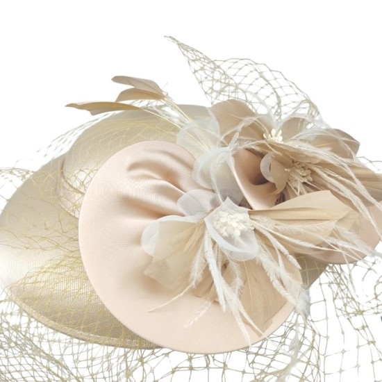 Khaki French style elegant mesh bowler hat Khaki French style elegant mesh bowler hat