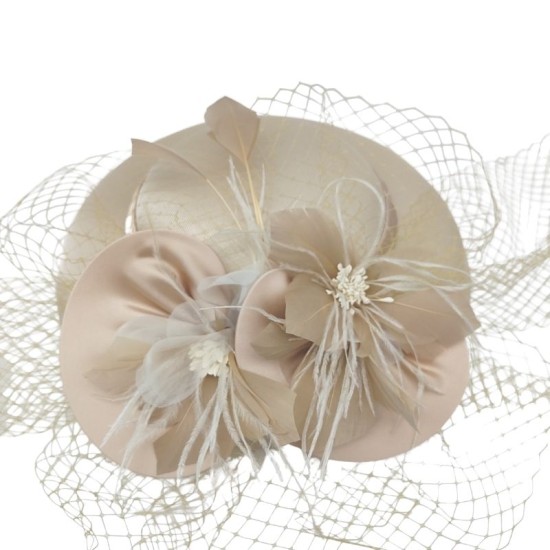 Khaki French style elegant mesh bowler hat Khaki French style elegant mesh bowler hat
