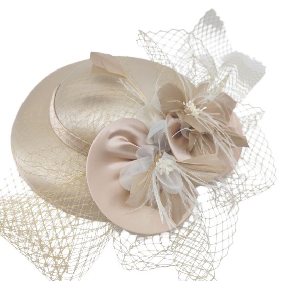 Khaki French style elegant mesh bowler hat Khaki French style elegant mesh bowler hat