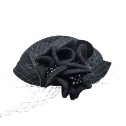 Black Mesh Wool Tweed Cap British Cap