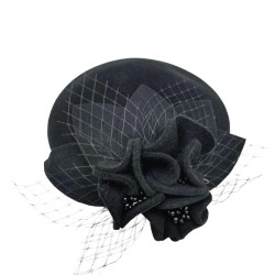 Black Mesh Wool Tweed Cap British Cap
