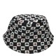 Butterfly Black And White Splicing Checkerboard Fisherman's Hat Butterfly Black And White Splicing Checkerboard Fisherman's Hat