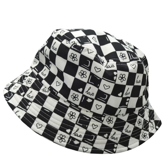 Flowers And Hearts Stitch The Checkerboard Fisherman's Hat Flowers And Hearts Stitch The Checkerboard Fisherman's Hat