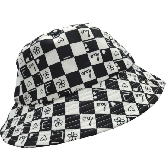 Flowers And Hearts Stitch The Checkerboard Fisherman's Hat Flowers And Hearts Stitch The Checkerboard Fisherman's Hat