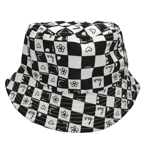 Flowers And Hearts Stitch The Checkerboard Fisherman's Hat Flowers And Hearts Stitch The Checkerboard Fisherman's Hat
