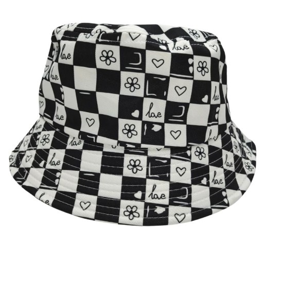 Flowers And Hearts Stitch The Checkerboard Fisherman's Hat Flowers And Hearts Stitch The Checkerboard Fisherman's Hat