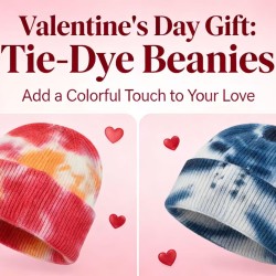 Couple's Knitted Hats Rosered &Cyan